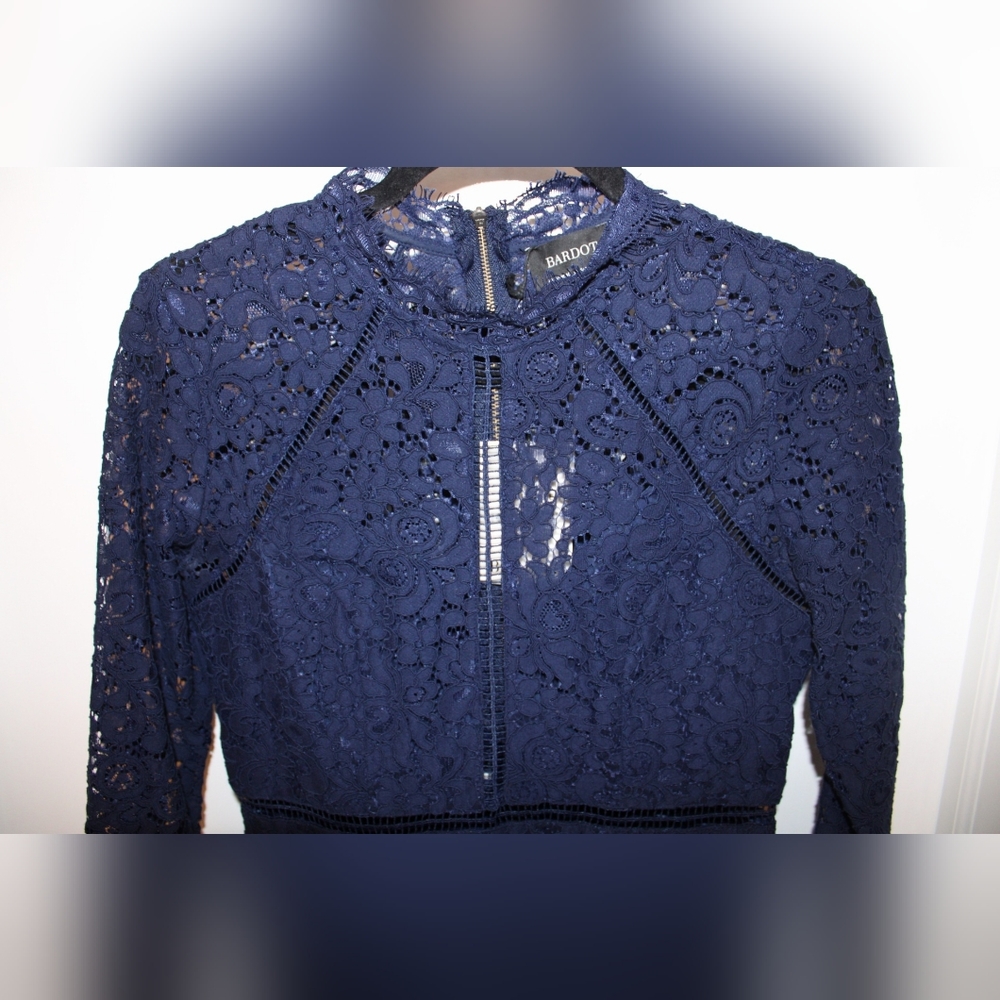Bardot Navy Lace Panel Dress - NWT